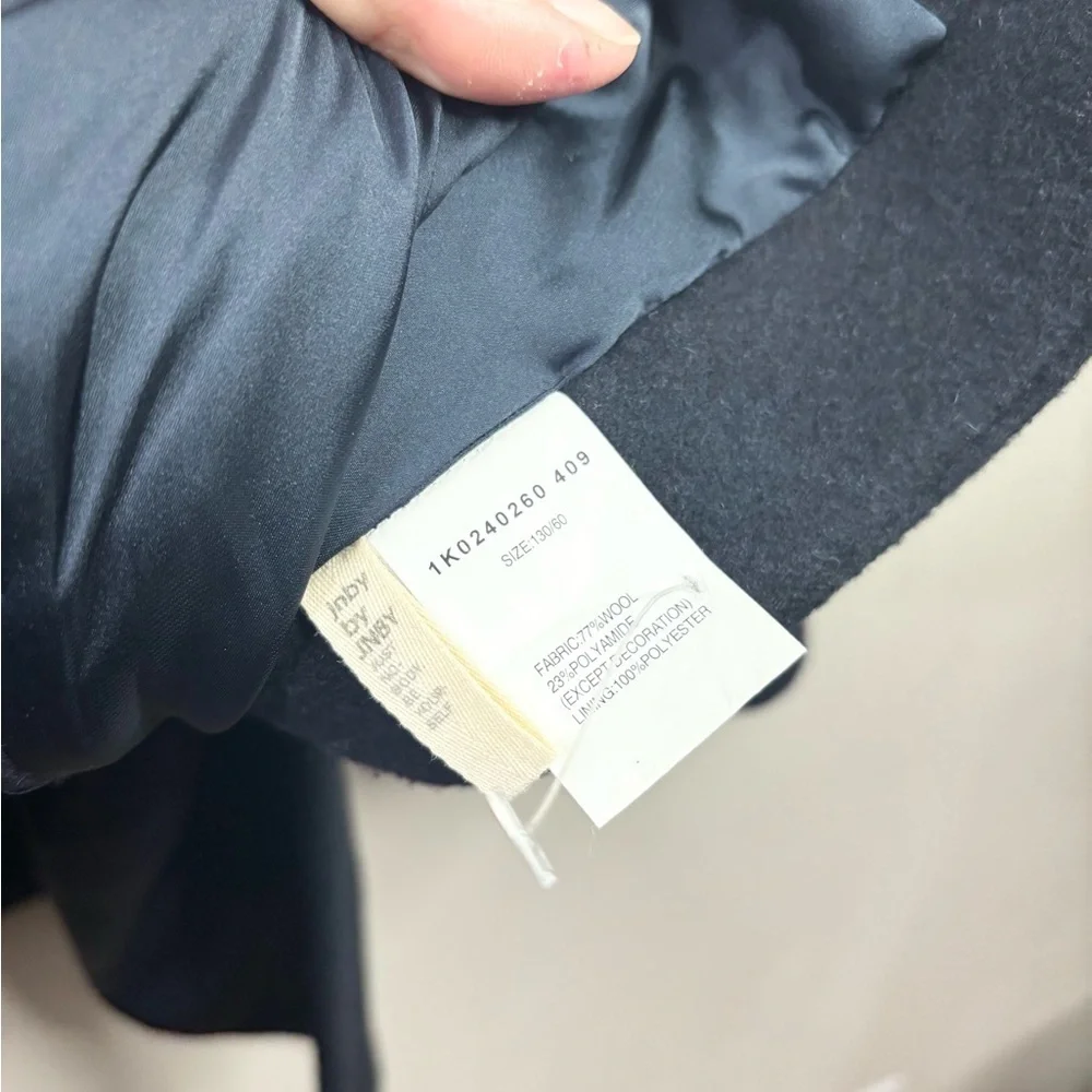 JNBY blue navy wool blend pea coat size 6/7 unisex jacket